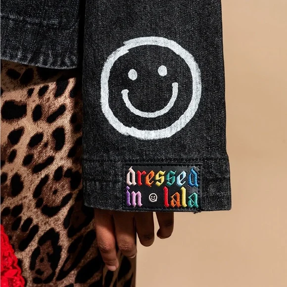 Dressed in Lala Happy Go Lucky Hand Painted Denim Jacket - Picture 2 of 5